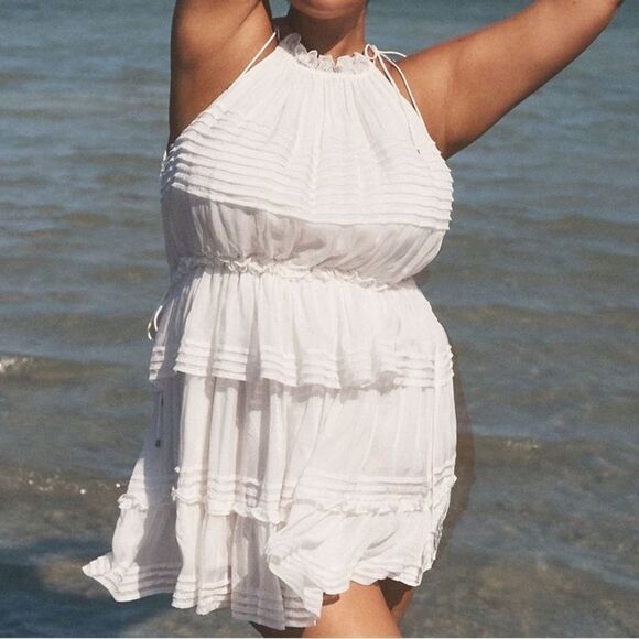 Let Me Be Halter Tie-Neck Tiered Mini Dress - Picture 3 of 9